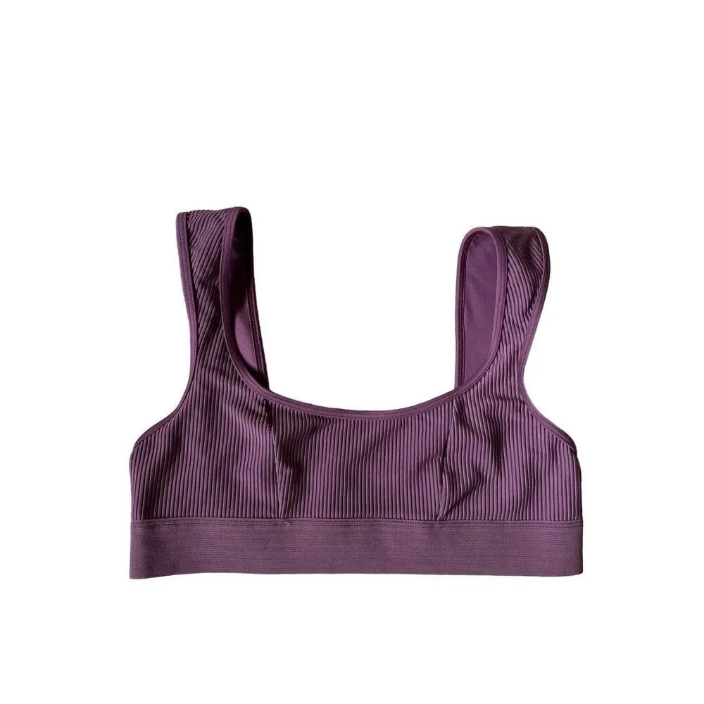Frankies Ribbed Bikini Top size M Purple